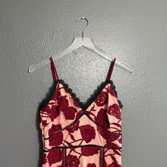 Lulu's Alluring Dream Floral Embroidered Mesh Lace Midi Dress Size S - Picture 8 of 10